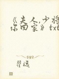 《夫人,少将请你回家》txt