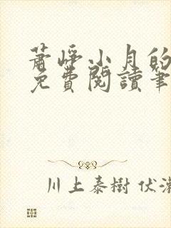 萧峥小月的小说免费阅读笔趣阁封面
