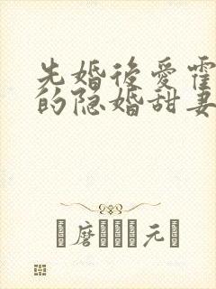 先婚后爱霍先生的隐婚甜妻