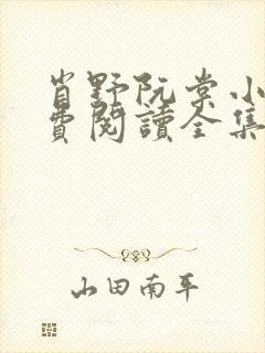 肖野阮棠小说免费阅读全集