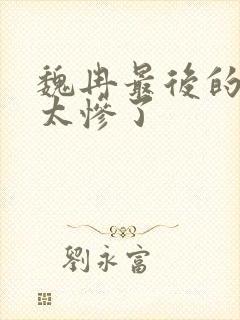 魏冉最后的结局太惨了