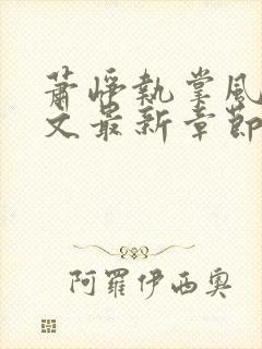 萧峥执掌风云全文最新章节