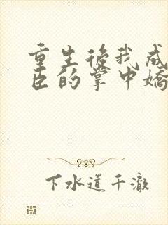 重生后我成了权臣的掌中娇多少字