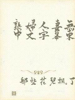 熟妇人妻无乱码中文字幕东京热