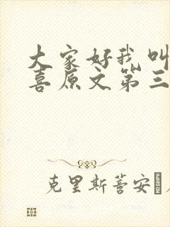 大家好我叫林小喜原文第三部封面