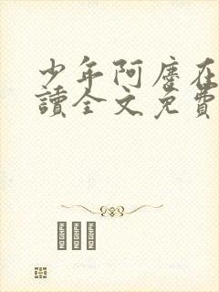 少年阿庆在线阅读全文免费阅读封面