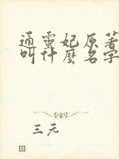 通灵妃原著小说叫什么名字