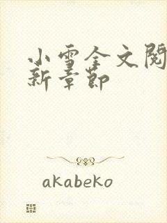 小雪全文阅读最新章节