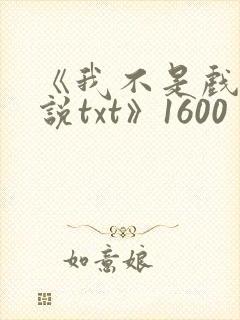 《我不是戏神小说txt》1600封面