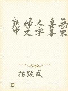 熟妇人妻无乱码中文字幕东京热