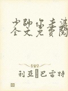 少帅你老婆跑了全文免费阅读免费封面