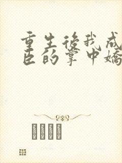 重生后我成了权臣的掌中娇作者