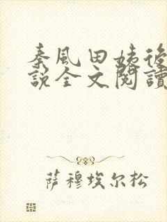 秦风田姨后妈小说全文阅读无弹窗