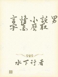 言情小说男主名字怎么取封面