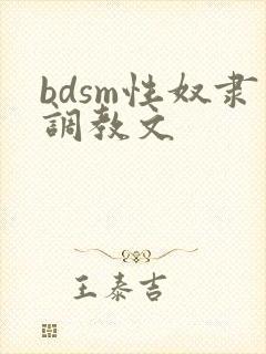 bdsm性奴隶调教文