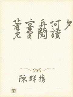 萧宴舟何夕小说免费阅读