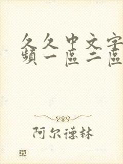 久久中文字幕视频一区二区