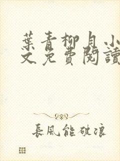 叶青柳月小说全文免费阅读无弹窗