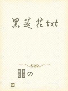 黑莲花txt封面