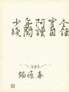 少年阿宾全文在线阅读目录阅读