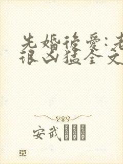 先婚后爱:老公很凶猛全文免费阅读小说