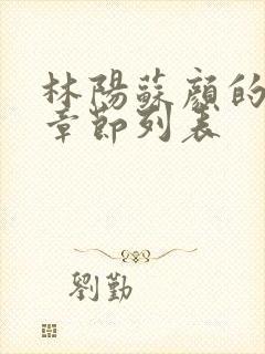 林阳苏颜的最新章节列表封面