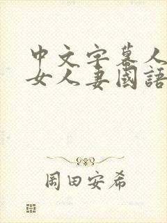 中文字幕人妻熟女人妻国语