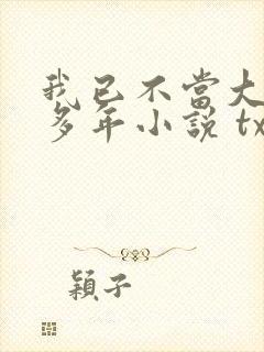 我已不当大佬好多年小说 txt封面