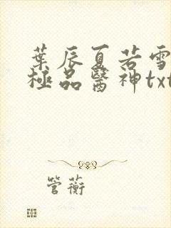 叶辰夏若雪都市极品医神txt封面