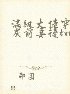 满级大佬穿成炮灰前妻后txt