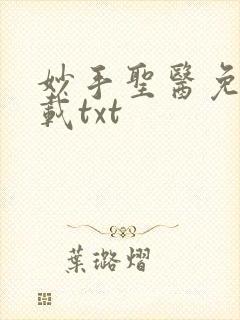 妙手圣医免费下载txt封面