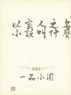 以家人之名原著小说叫什么名字封面