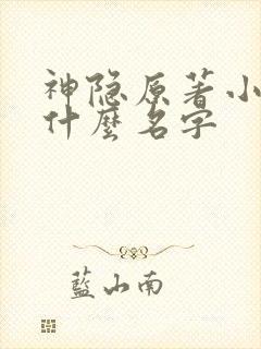 神隐原著小说叫什么名字封面