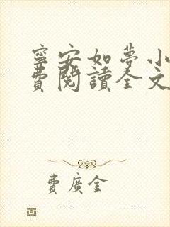 宁安如梦小说免费阅读全文最新章节