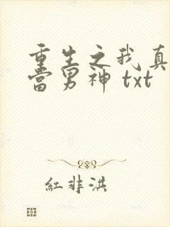 重生之我真没想当男神 txt