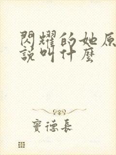 闪耀的她原著小说叫什么