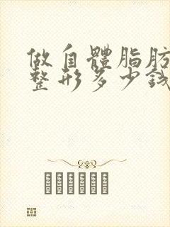 做自体脂肪丰胸整形多少钱