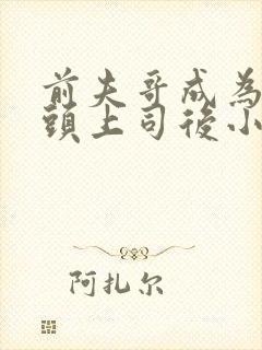 前夫哥成为我顶头上司后小说免费阅读封面