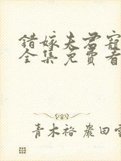 错嫁夫君宠上瘾全集免费看