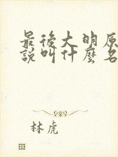 最后大明原著小说叫什么名字