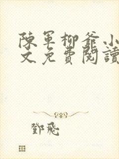 陈军柳爷小说全文免费阅读最新章节