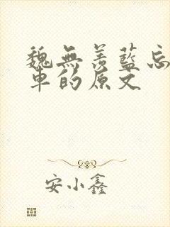 魏无羡蓝忘机开车的原文