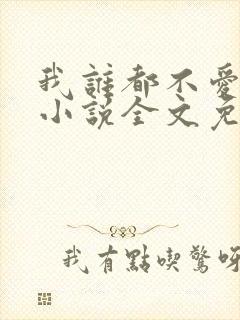 我谁都不爱快穿小说全文免费阅读封面