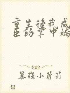 重生后我成了权臣的掌中娇作者