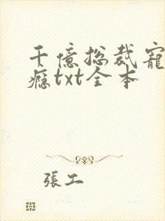 千亿总裁宠妻上瘾txt全本