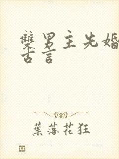 双男主先婚后爱古言