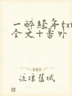 一醉经年txt全文+番外