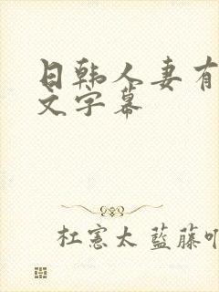 日韩人妻有码中文字幕