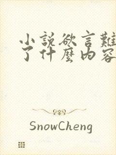 小说欲言难止讲了什么内容精彩片段封面