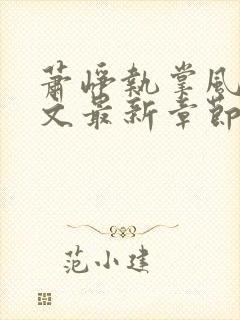 萧峥执掌风云全文最新章节